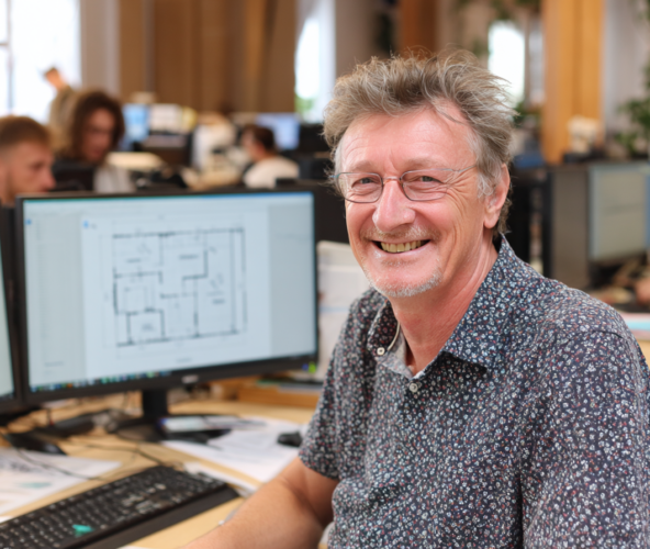 Kostendeskundige achter computer